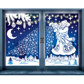 Новогоднее волшебство на 2-х листах. Новогодние наклейки А3 (Н-16487)