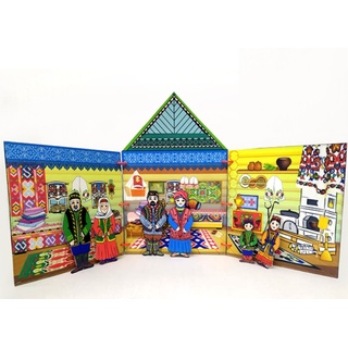 Папка - декорация из фетра "Татарская изба" + 39 карточек