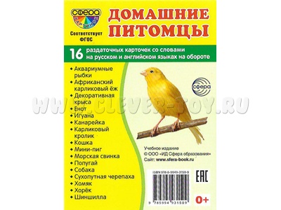 Раздаточные карточки СУПЕР Домашние питомцы (16 шт.)