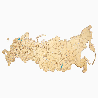 Карта России для детского сада с подсветкой городов (190х373 см)